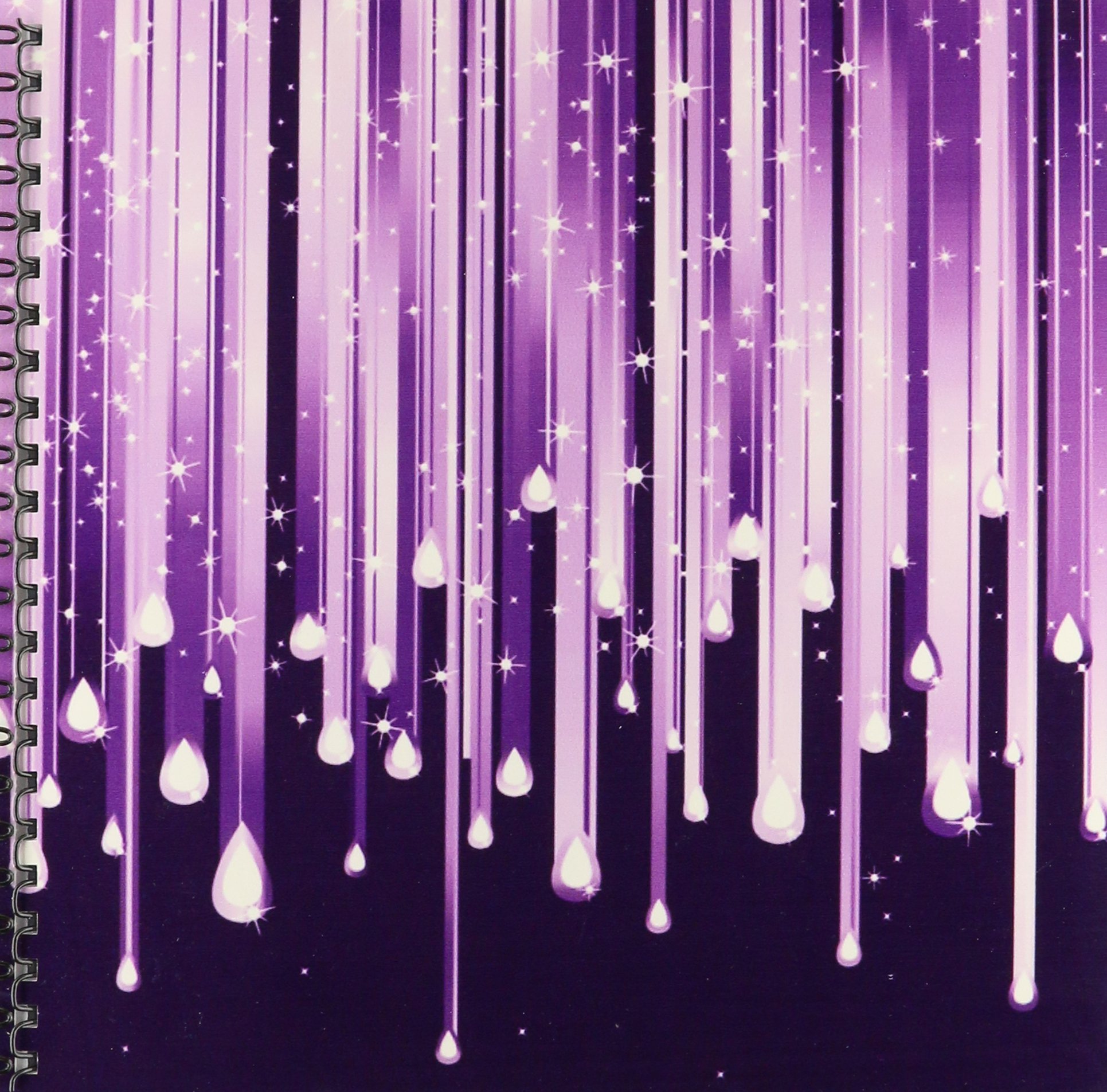 (8x8 drawing book) - Anne Marie Baugh Abstract - Purple Sparkling Dripping Colour - Drawing Book