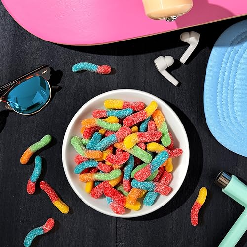 Miniatura 5 de Trolli - Gusanos de goma Sour Brite Crawlers bolsa de caramelos a granel de 5 libras de gusanos de goma ácidos