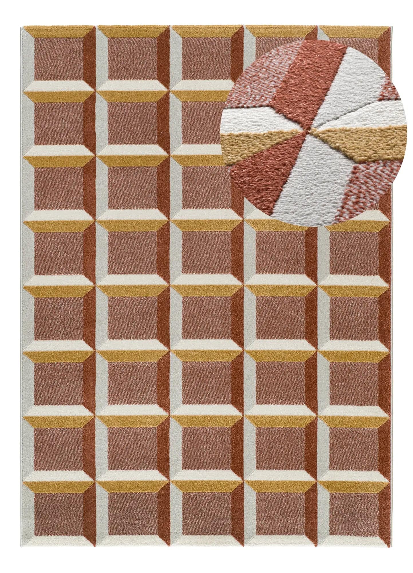 Tapis à Poils Courts - Amara 12997 Rouille - 133x190 cm