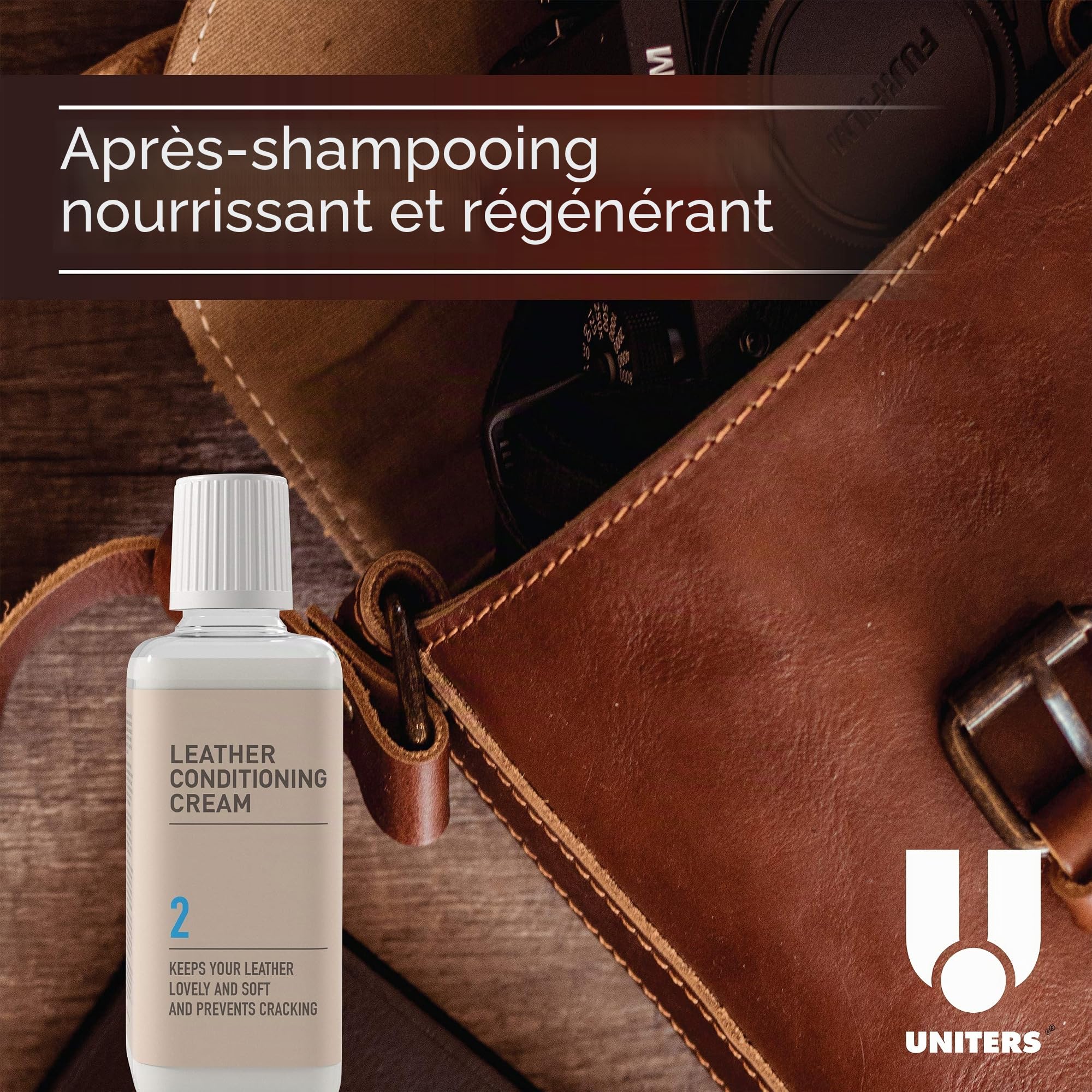 UNITERS Kit d'entretien du Cuir (250 ML) – Kit de Nettoyage pour Cuir avec nettoyant Doux pour Cuir et crème revitalisante pour Meubles, Tissus d'ameublement, Chaussures, Sacs et intérieur de Voiture
