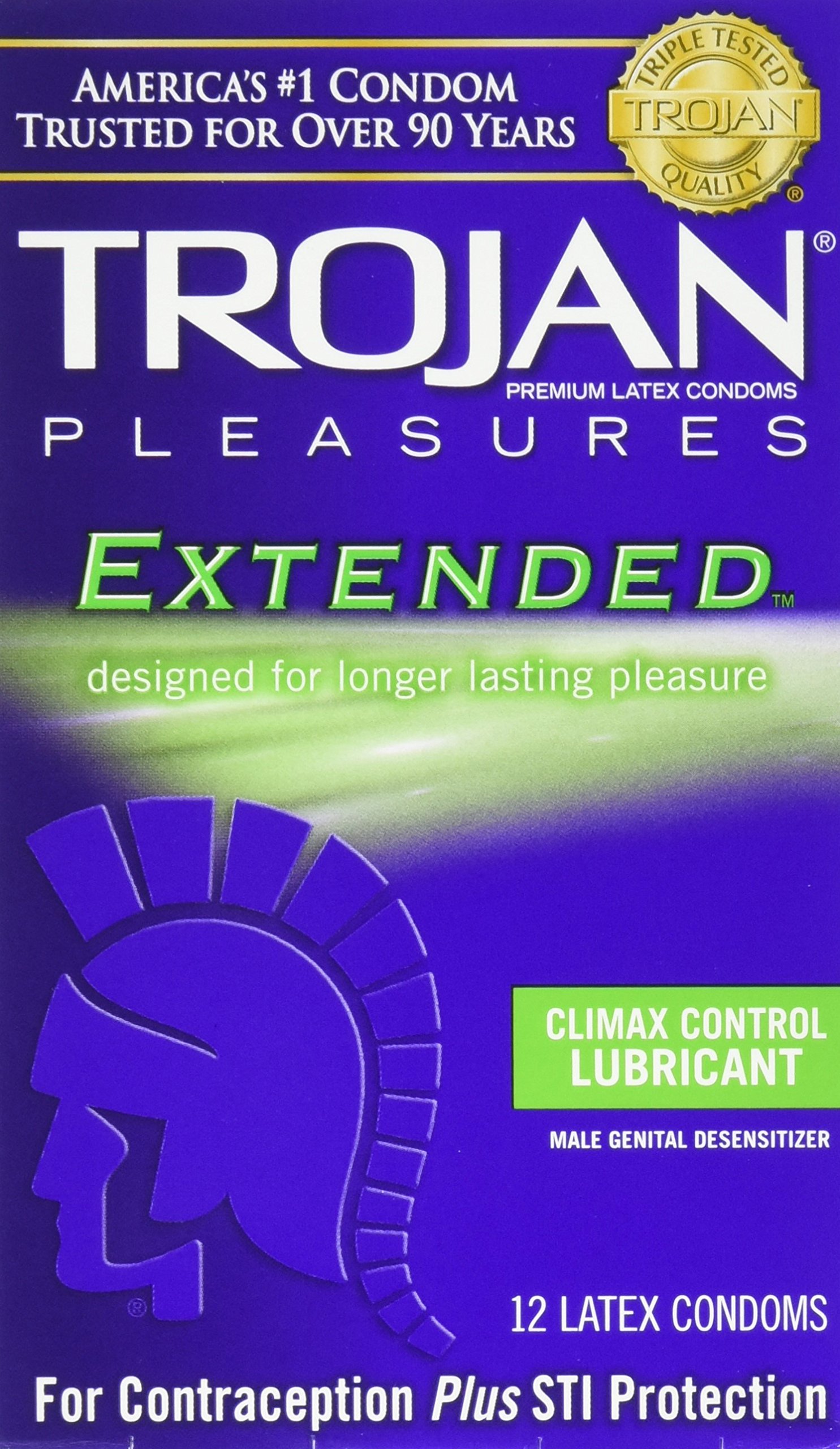 Trojan Extended Climax Control Lubricated Condoms, 12 Count