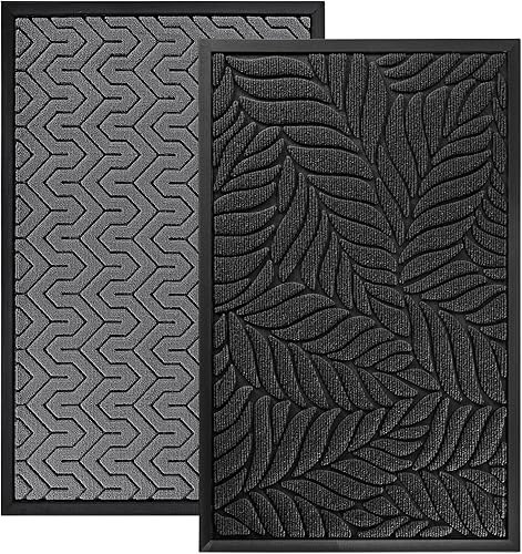 Yimobra Tapete para puerta, duradero, para interiores y exteriores, para entrada del hogar, resistente, antideslizante, fácil de limpiar, 29.5 x 17