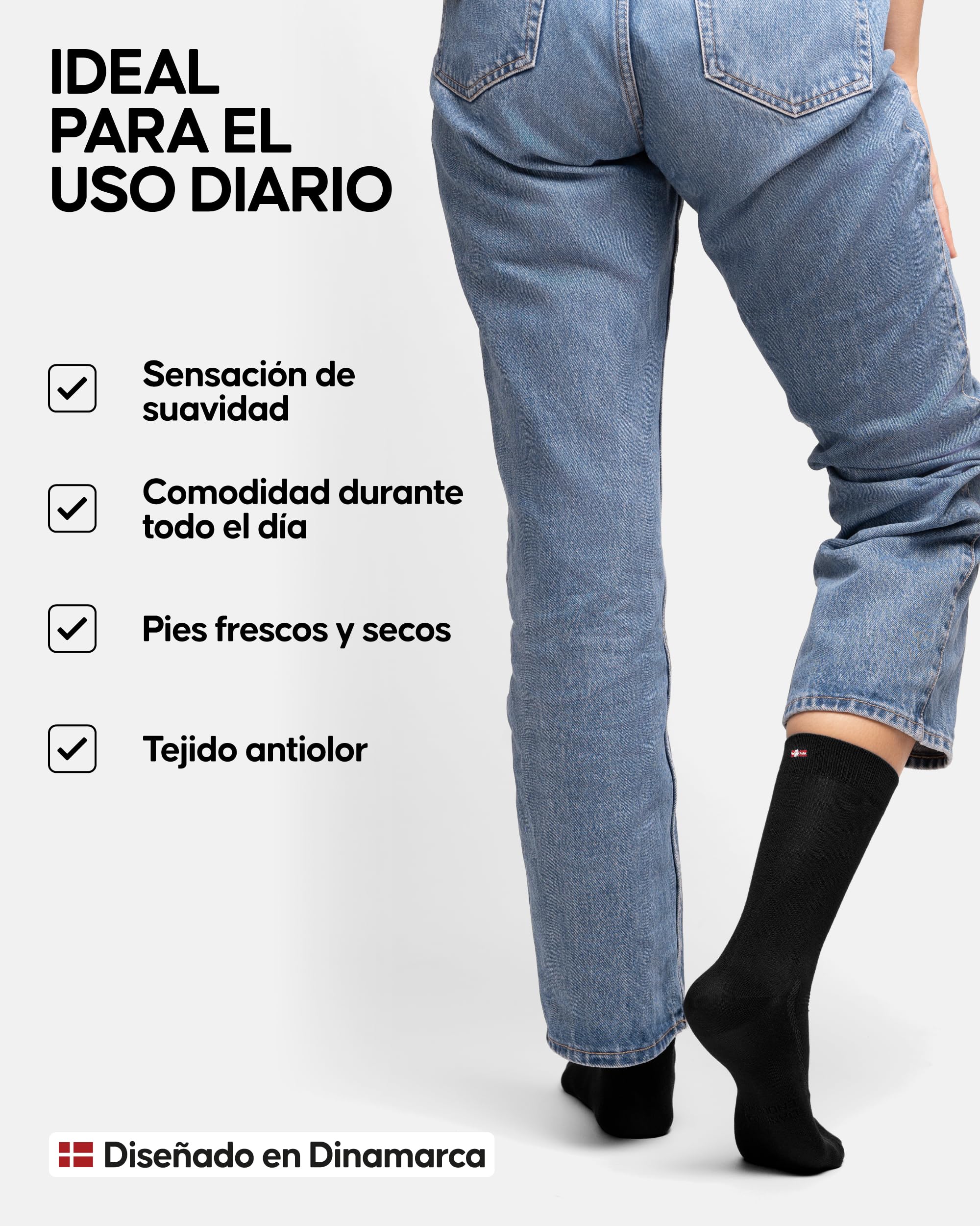 DANISH ENDURANCE Calcetines Casuales de Bambú Unisex, Suaves y Transpirables, Calcetines Ejecutivos para Hombre y Mujer, 3 Pack