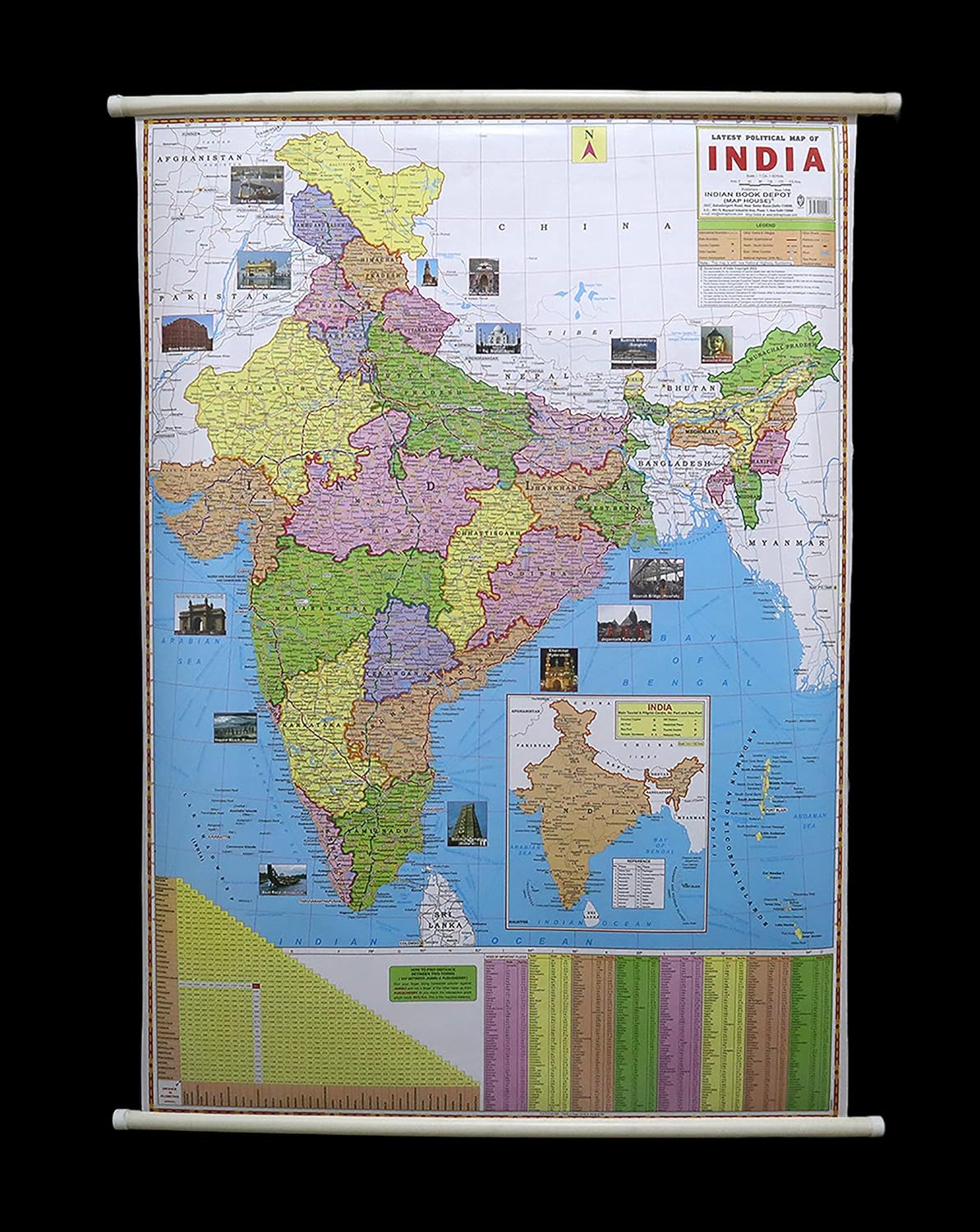 Political Map of India With States English| Large Size | Both Side ...