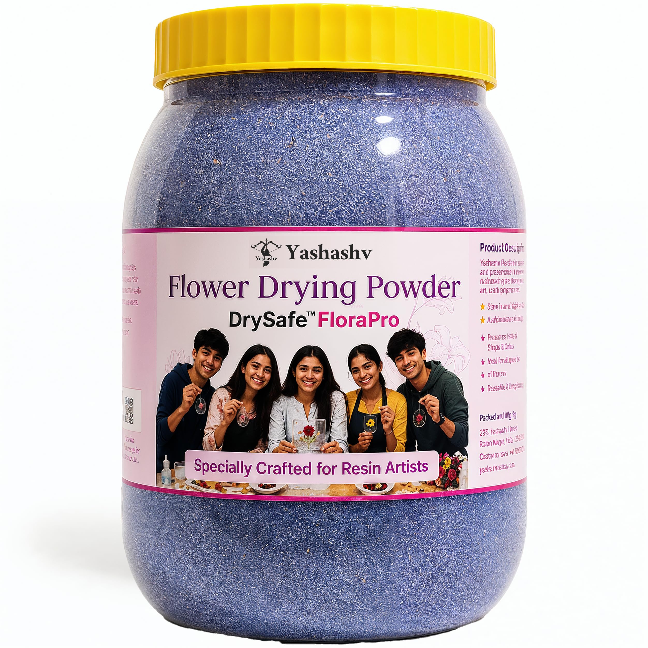 DrySafe FloraPro Color-Indicating Flower Drying Crystals-101 1800g | Reusable Silica Gel Powder for Flower Preservation, Resin Art, Epoxy Crafts, Bouquet Drying, Jewellery Making, Potpourri-image-33