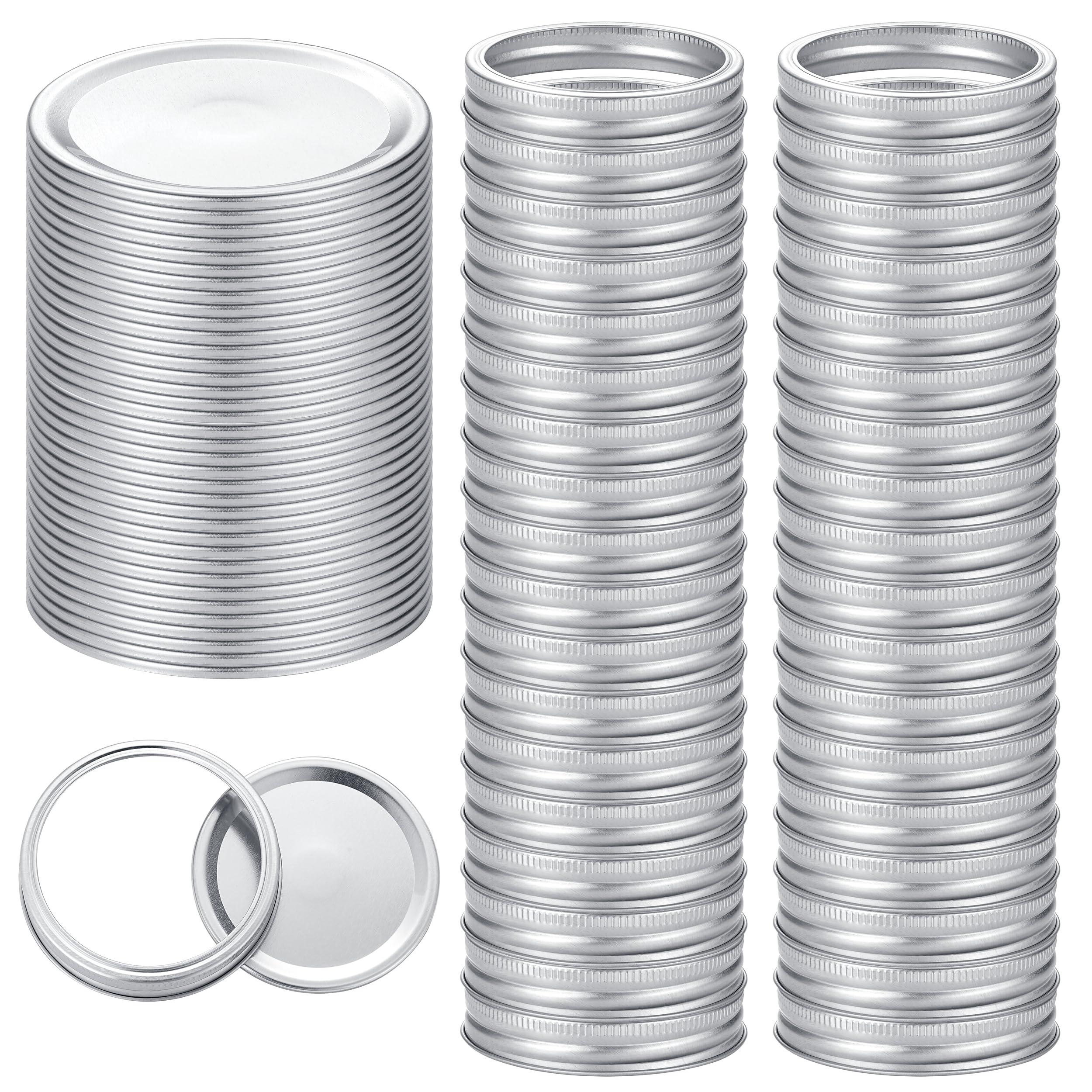 32-Count,[Wide Mouth] Canning Lids For Ball, Kerr Jars - Split-Type Metal Mason Jar Lids For