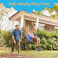 Vista 7 de TURFEE Paquete de 2 columpios para columpios al aire libre, kit de reemplazo de asiento de columpio con cadenas resistentes de 66 pulgadas, 4