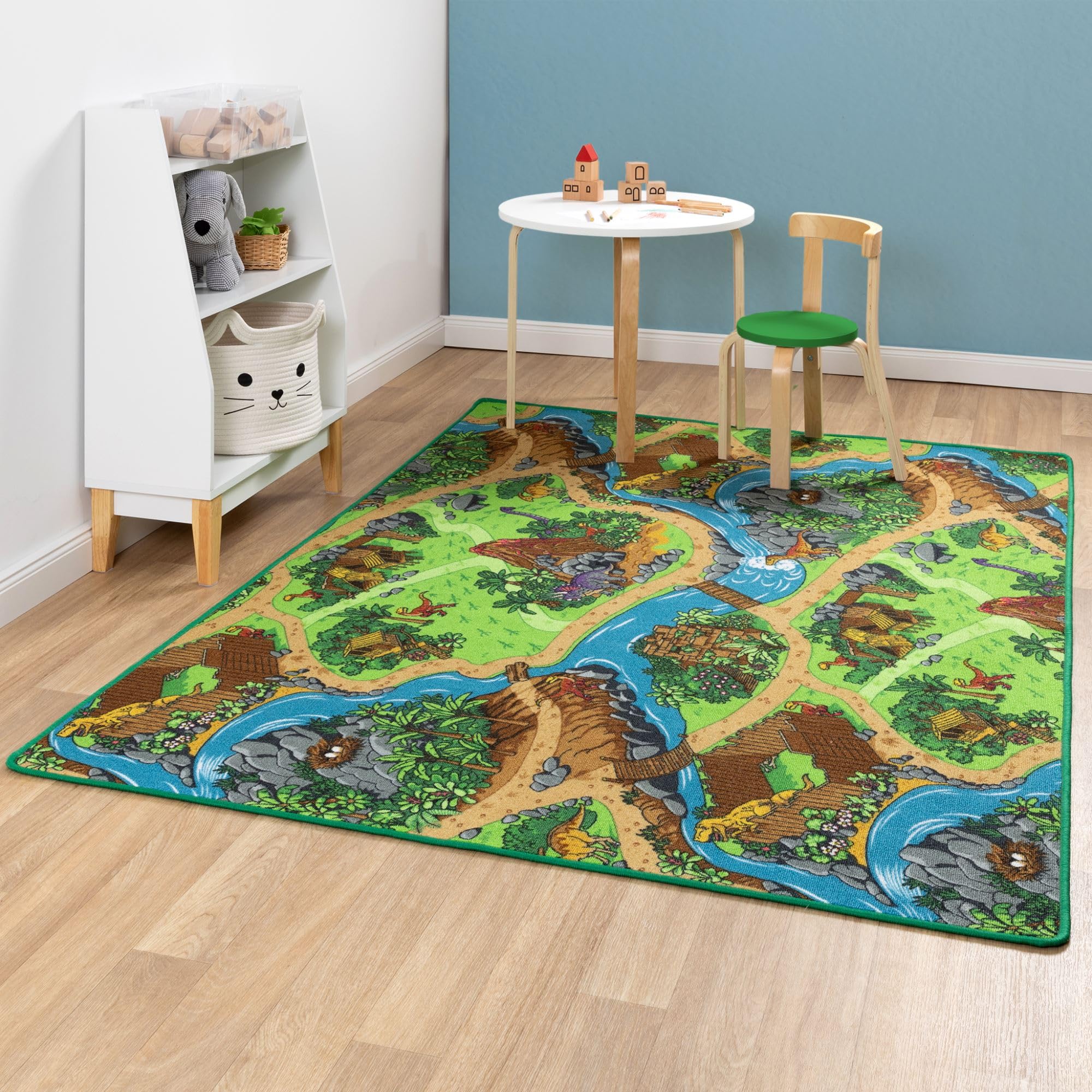 Steffensmeier Kinderteppich Buddy Rechteckig | Kinderzimmer und Spielteppich | Dino, Größe: 200x300 cm