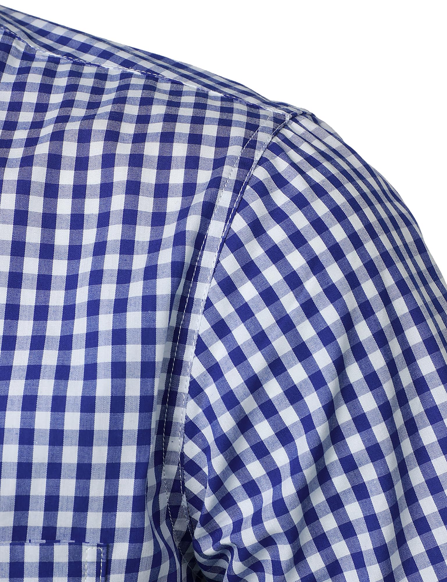 PARKLEES Camicia da uomo casual a quadri con bottoni in cotone a maniche corte a quadretti, vestibilità regolare con tasca
