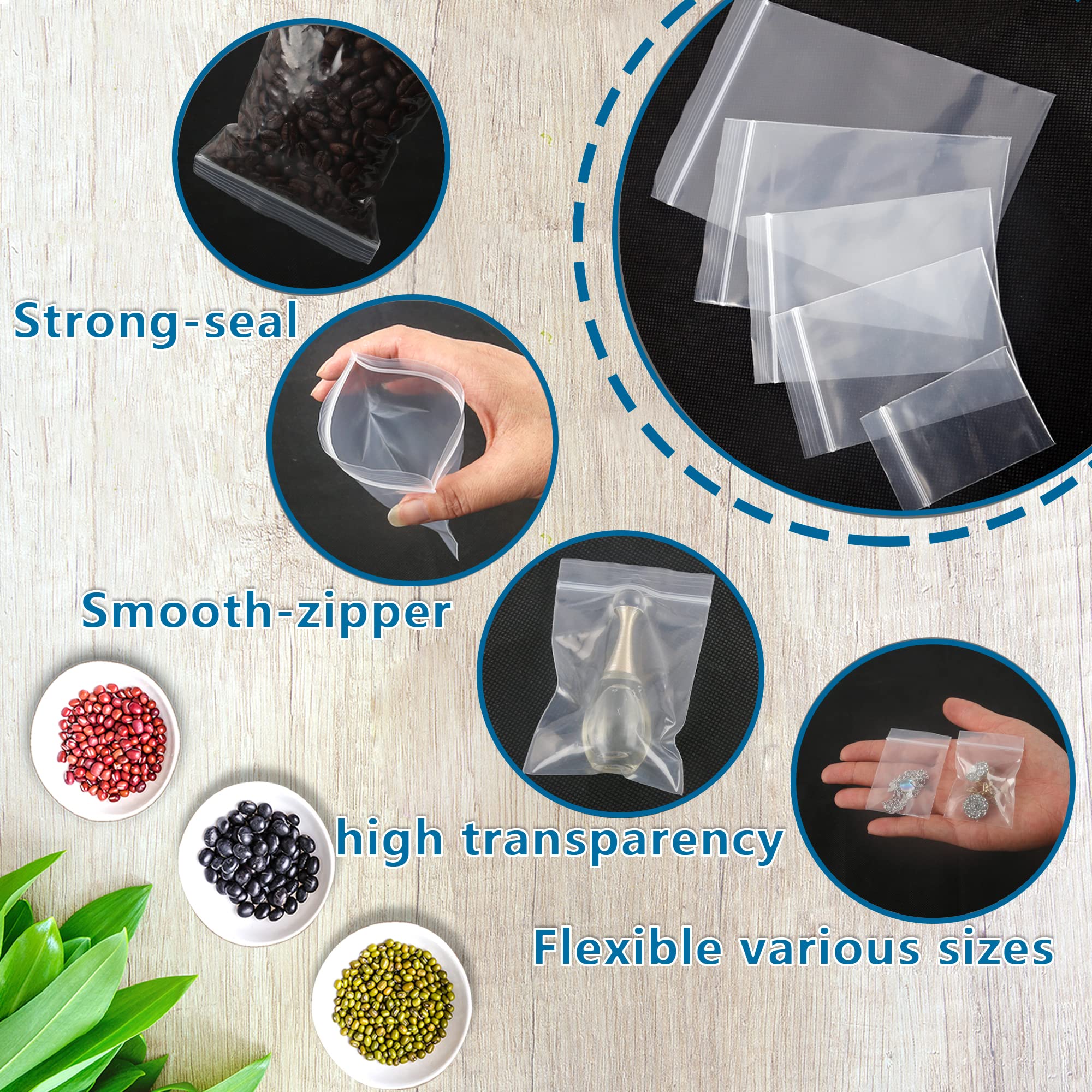 10x15cm/200pcs Bolsas Autocierre Transparente Que se Pueden Volver a Sellar, Bolsas Pequeñas,Bolsas de Plastico Adecuadas Para Empaquetar Bolsitas de Galletas de Nuez