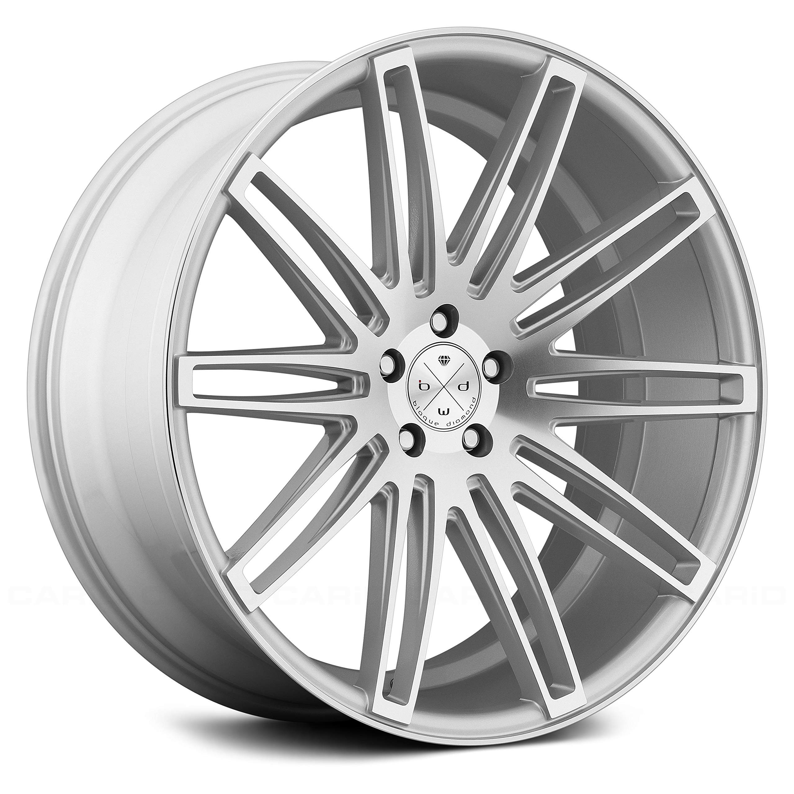 Blaque DiamondBD-2 Silver with Machine Face Wheel with Painted Finish (22 x 10.5 inches /5 x 120 mm, 38 mm Offset)