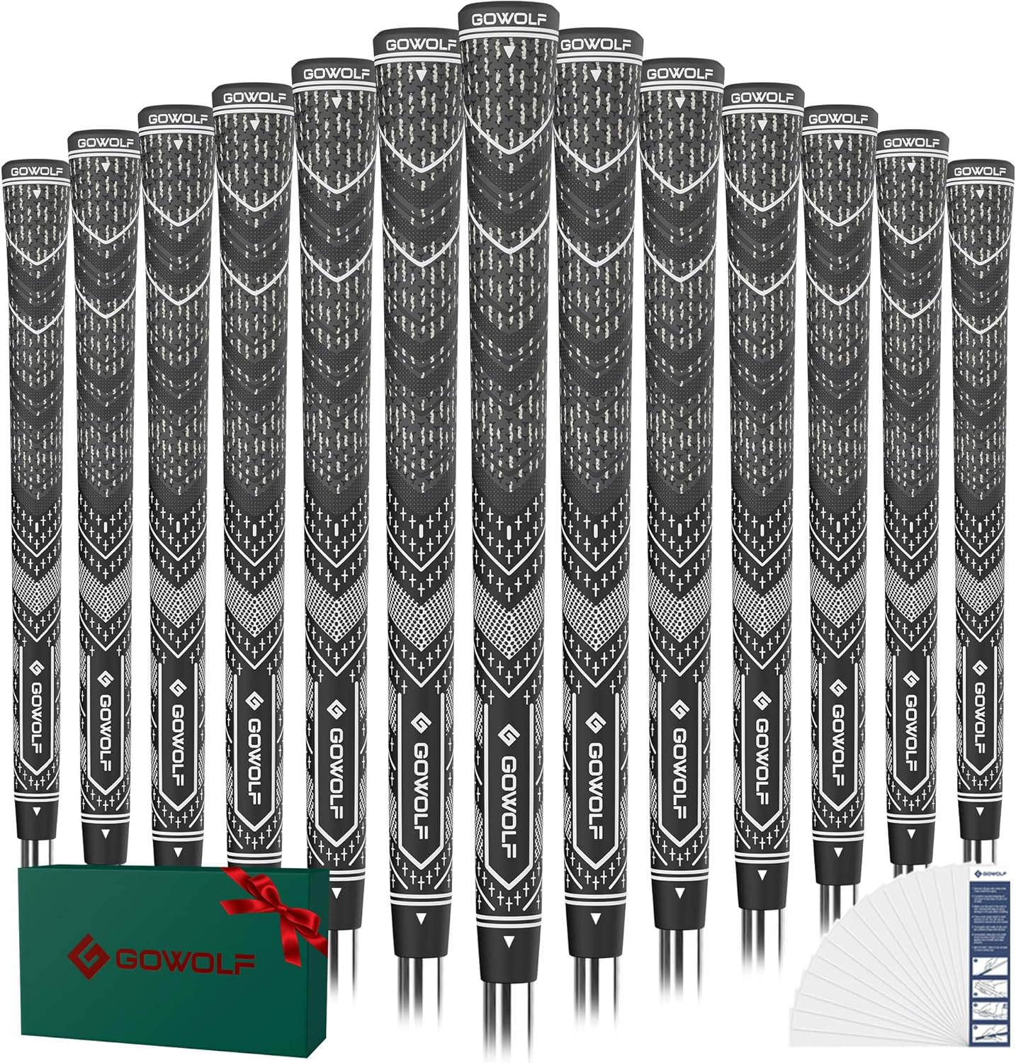 Gowolf Golf Grip Cord Rubber Multi-compound Golf Driver Irons Club Choose 13 Grips with 15pcs Tapes Or Full Kit choose one