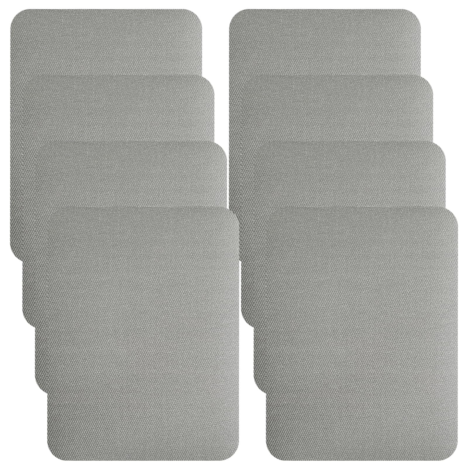 Pack of 8 iron-on patches, grey iron-on patches, 12 x 9.5 cm, self-adhesive