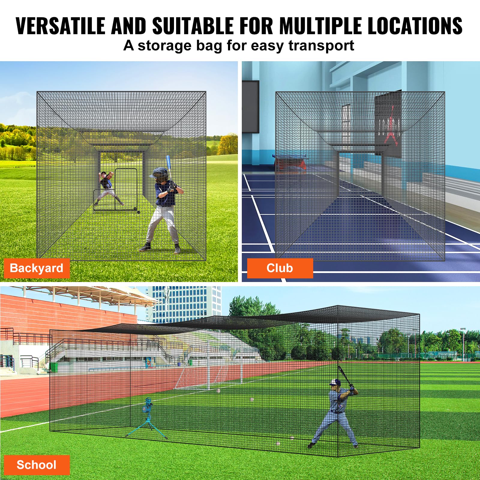 Baseball Batting Cage Net - Practice Net for Softball -5