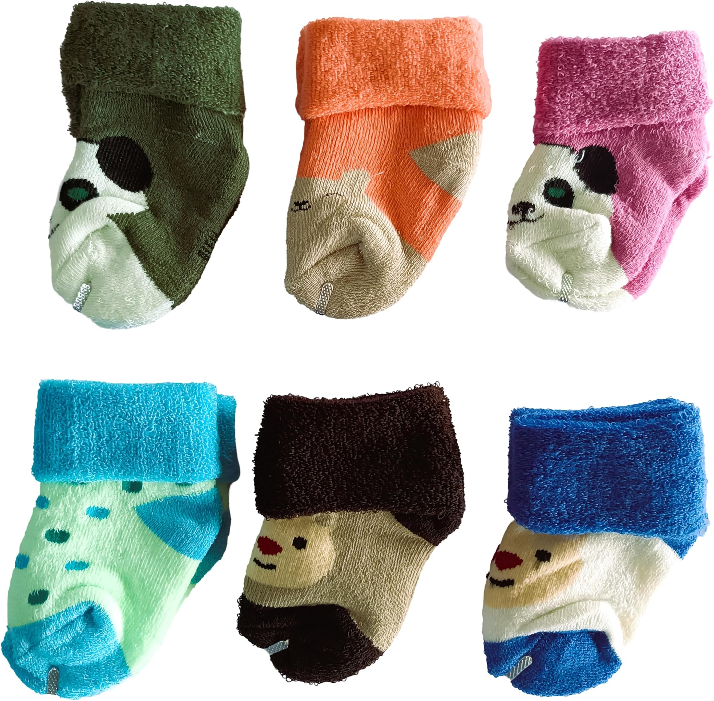 CUTEABLY Baby Winter Socks, Soft and Fuzzy, Assorted Colours, Pack of 6