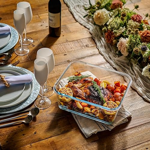 Miniatura 4 de Recipiente de vidrio extra grande para almacenamiento de alimentos con tapa y asa de bloqueo hermético. 28 tazas - Almacenamiento de alimentos para