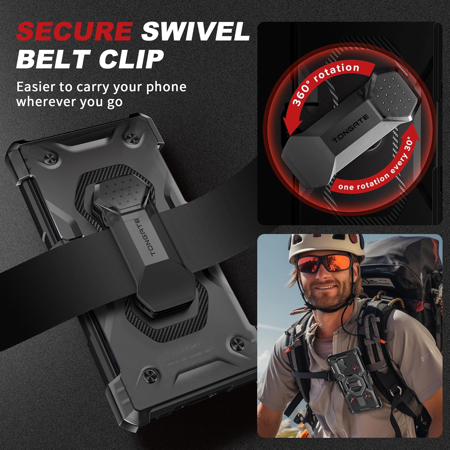 TONGATE Magnetic Stand for Samsung Galaxy S25 Ultra Case with Privacy Screen Protector, [Compatible with Magsafe] [Military Drop Protection] S25 Ultra Case with Camera Cover & Belt Clip, Black 6.9" - Image 9