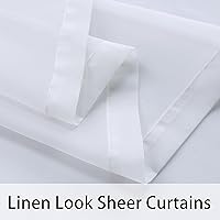 Vista 5 de BONZER Cortinas traslúcidas blancas para patio impermeables para exteriores – 2 paneles con ojales, cortina transparente de gasa para interiores