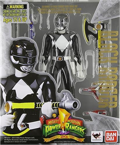 Figura de acción Bandai Tamashii Nations S.H. Figuarts Mighty Morphin Negro Ranger