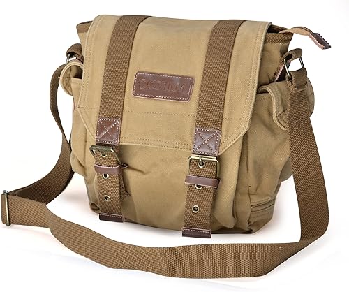 Miniatura 9 de Gootium Bolso bandolera de lona - Bolso bandolera pequeño vintage de hombro Clásico