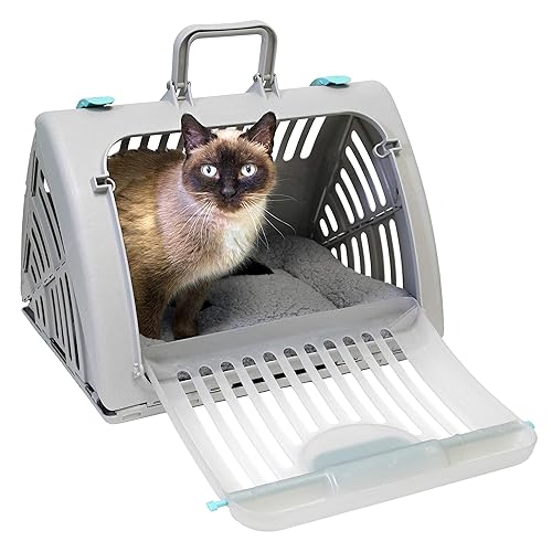 SportPet Large Hard-Sided Travel Cat Carrier - Cat Carrier with