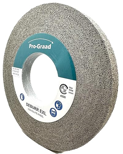 Miniatura 52 de EXL 09549 - Rueda de desbarbado, 6 x 1 pulgada x 1 pulgada fina, carburo de silicio, rueda de desbarbado, acabado y pulido de metal, convoluto, 09549