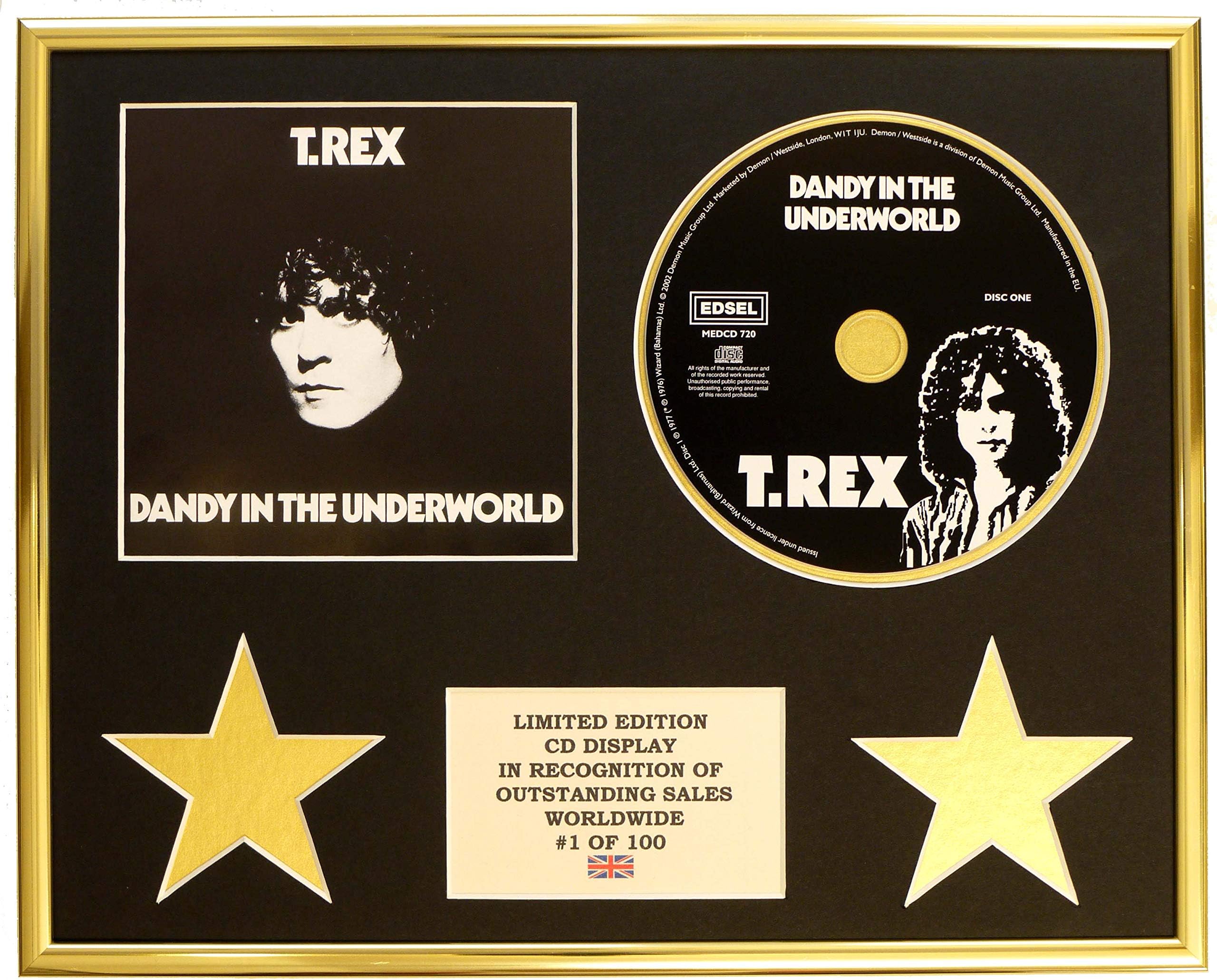 MARC BOLAN & T.REX/CD DISPLAY/LIMITED EDITION/COA/DANDY IN THE UNDERWORLD