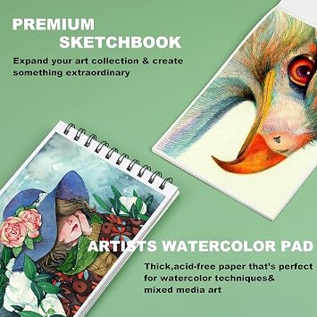 KALOUR 77pc Art Supply Set - Sketching & Drawing Kit with Tutorial Book, Sketchbook & Paper - Pencils, Pastels, Watercolors for Beginner Artists