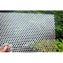 Yorktown 19.7 x 9.8 Inch Stainless Steel Sheet Perforated Polished Metal Sheet Thickness 19 GA1mm Hole Diameter 8mm L 50 x W30 x H 0.1cm Multi Purpose Screen 2
