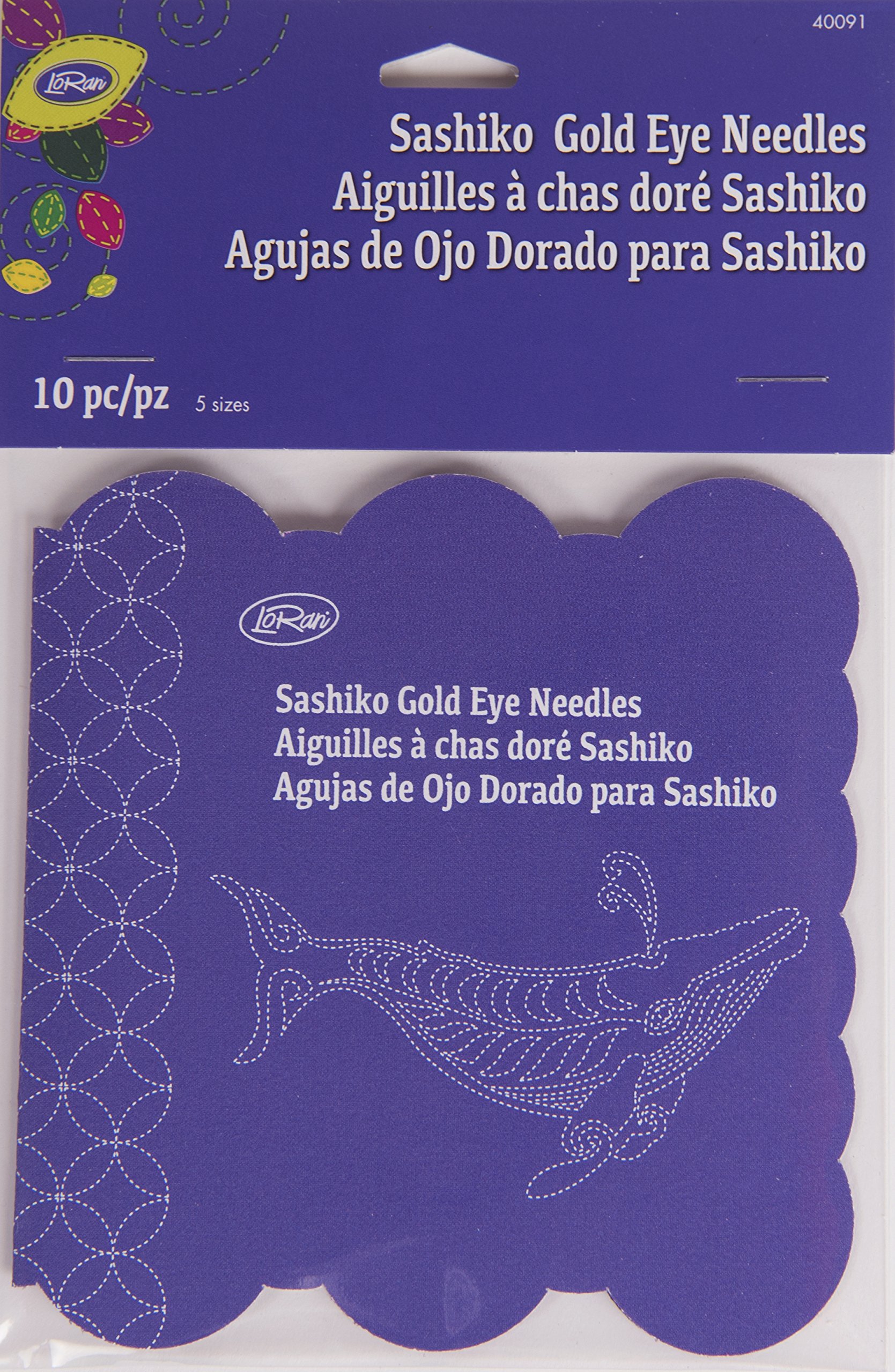 Dritz Loran 40091 Sashiko Gold Eye Hand Needles, 10 Count