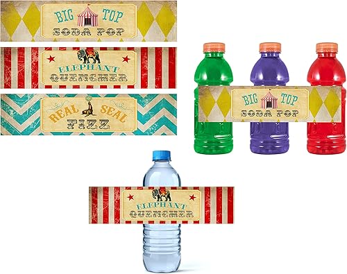 Silly Goose Gifts Suministros para fiestas con temática de circo retro, decoración de cumpleaños, carnaval, letreros de comida (decoración de