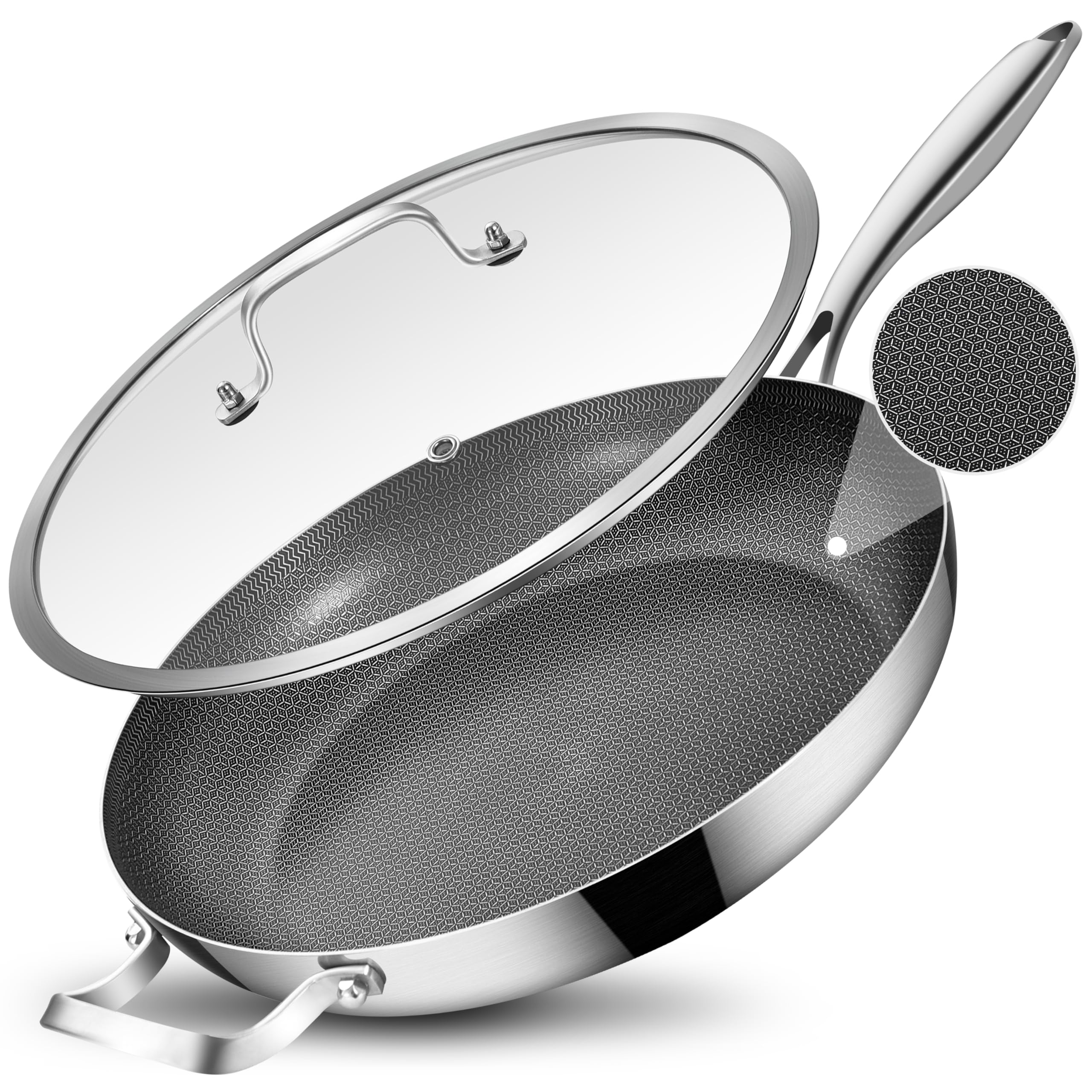 Snapklik.com : Inqibee 13-Inch Tri-Ply Hybrid Ceramic Non Stick ...