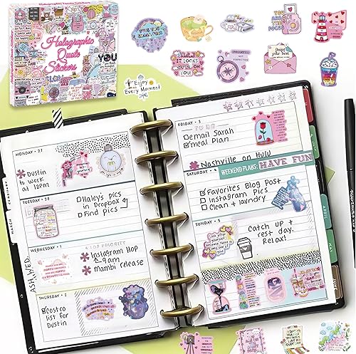 Miniatura 2 de Paquete de 200 calcomanías holográficas de afirmación positiva, calcomanías inspiradoras para adultos, mujeres y adolescentes, calcomanías de vinilo