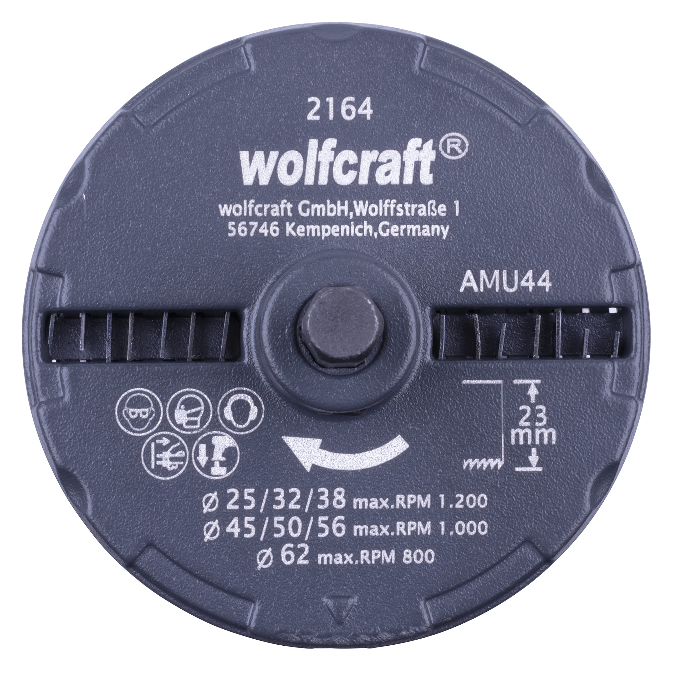 wolfcraft juego de 7 piezas de sierras de corona con cuerpo metálico I 2164000 I Sierra con 7 sierras de cambio rápido, Ø 25–62 mm, profundidad de corte 23 mm I Para Madera, plástico y placa de yeso