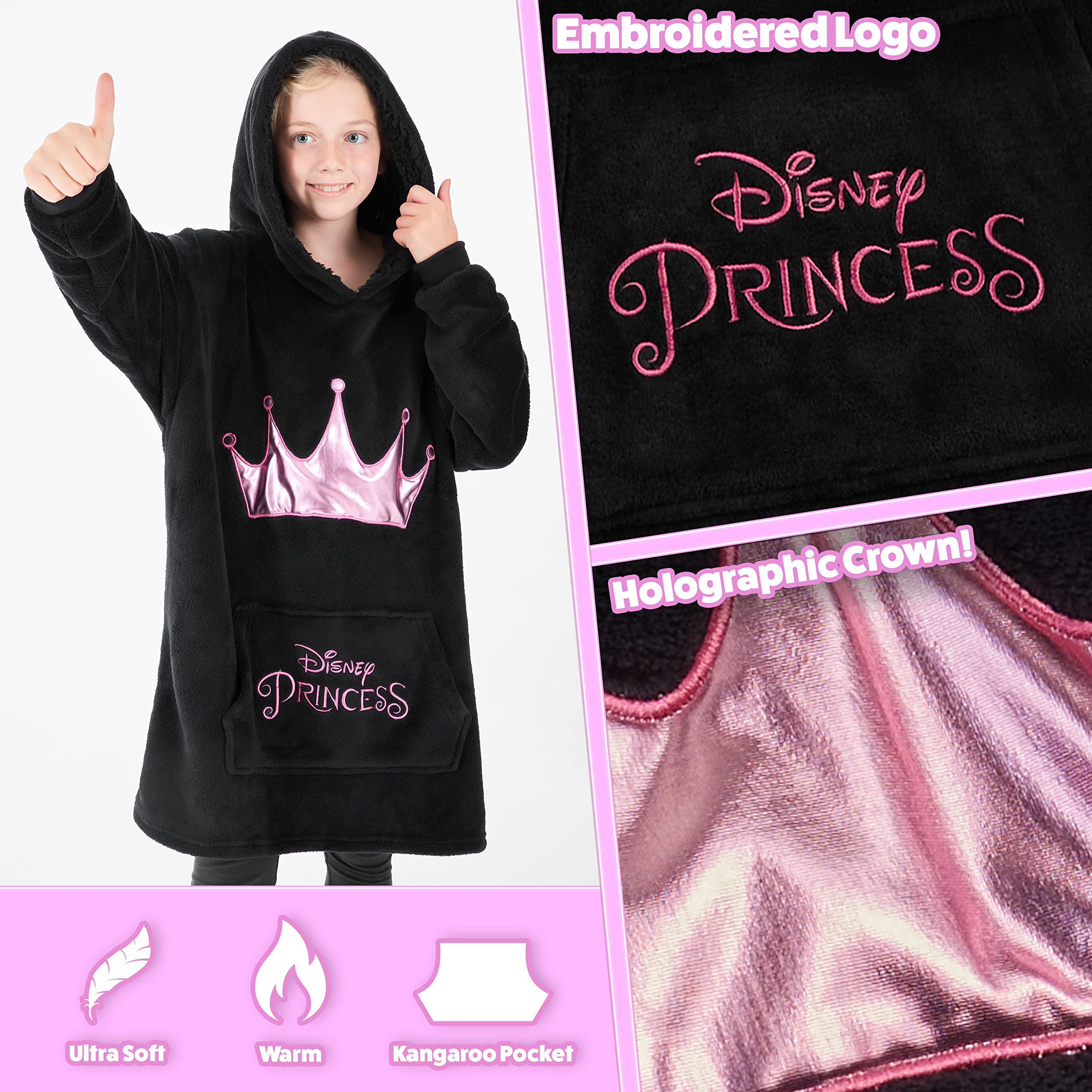 Disney Felpa Oversize Bambina Ragazza con Cappuccio Mickey Minnie Stitch
