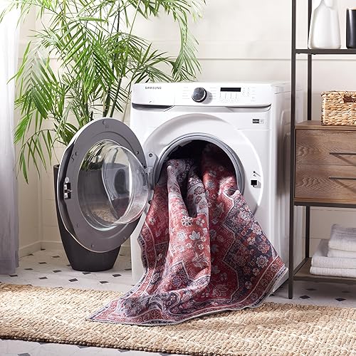 Miniatura 2 de SAFAVIEH Serapi Collection - Alfombra de 8 x 10 pies, diseño bohemio, medallón oriental, envejecida, lavable a máquina, no desprende pelusa, para