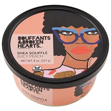 Ashanti Naturals Scented Whipped Shea Butter for Skin | Moisturizing African Raw Shea Butter, Almond Oil and Coconut Juicy Peach Souffle, 8oz