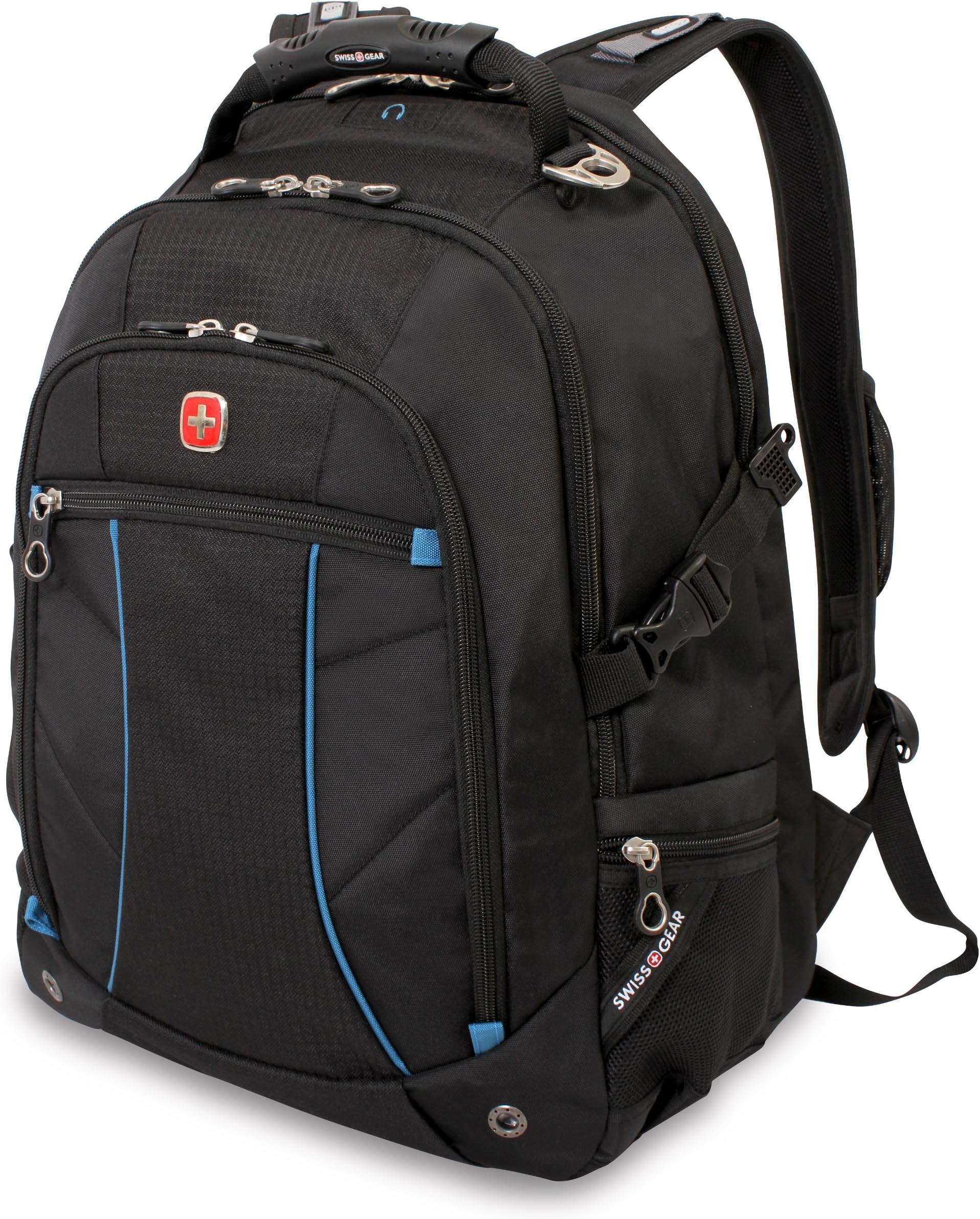 SwissGear SA3118 Black with Blue Laptop Backpack - Fits Most 15 Inch Laptops and Tablets