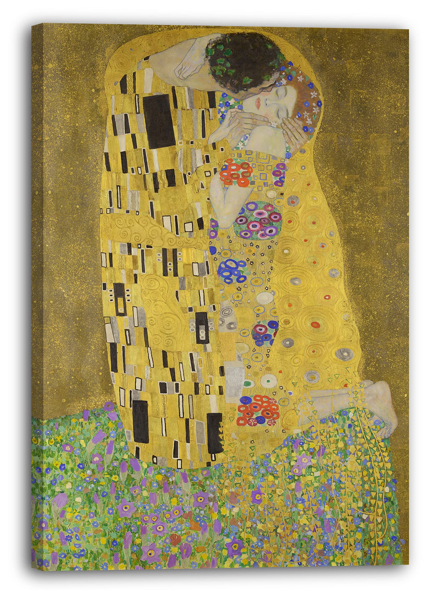 Printed Paintings Warm, Golden Tones Canvas Print Gustav Klimt - The Kiss (Der Kuss) (1907-1908)
