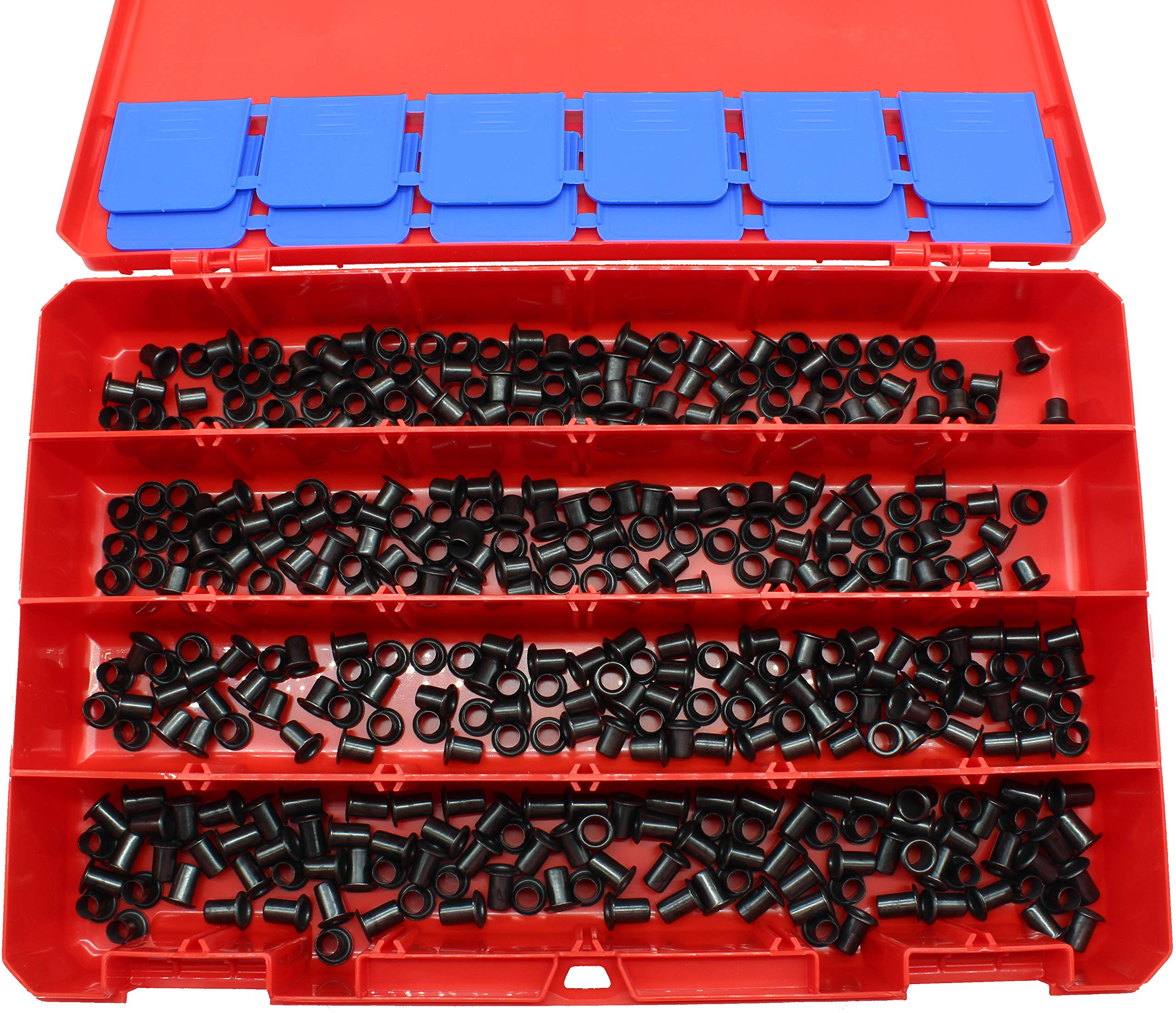 Kydex Eyelets Assortment Kit 1/4 inch GS 8-8, 8-9, 8-10, 8-12 by QuickClip Pro USA Mil-Spec Brass Black Oxide 1/4" DIY Grommets for Gun Holsters + Knife Sheaths (400pcs GS Size 8,9,10,12)