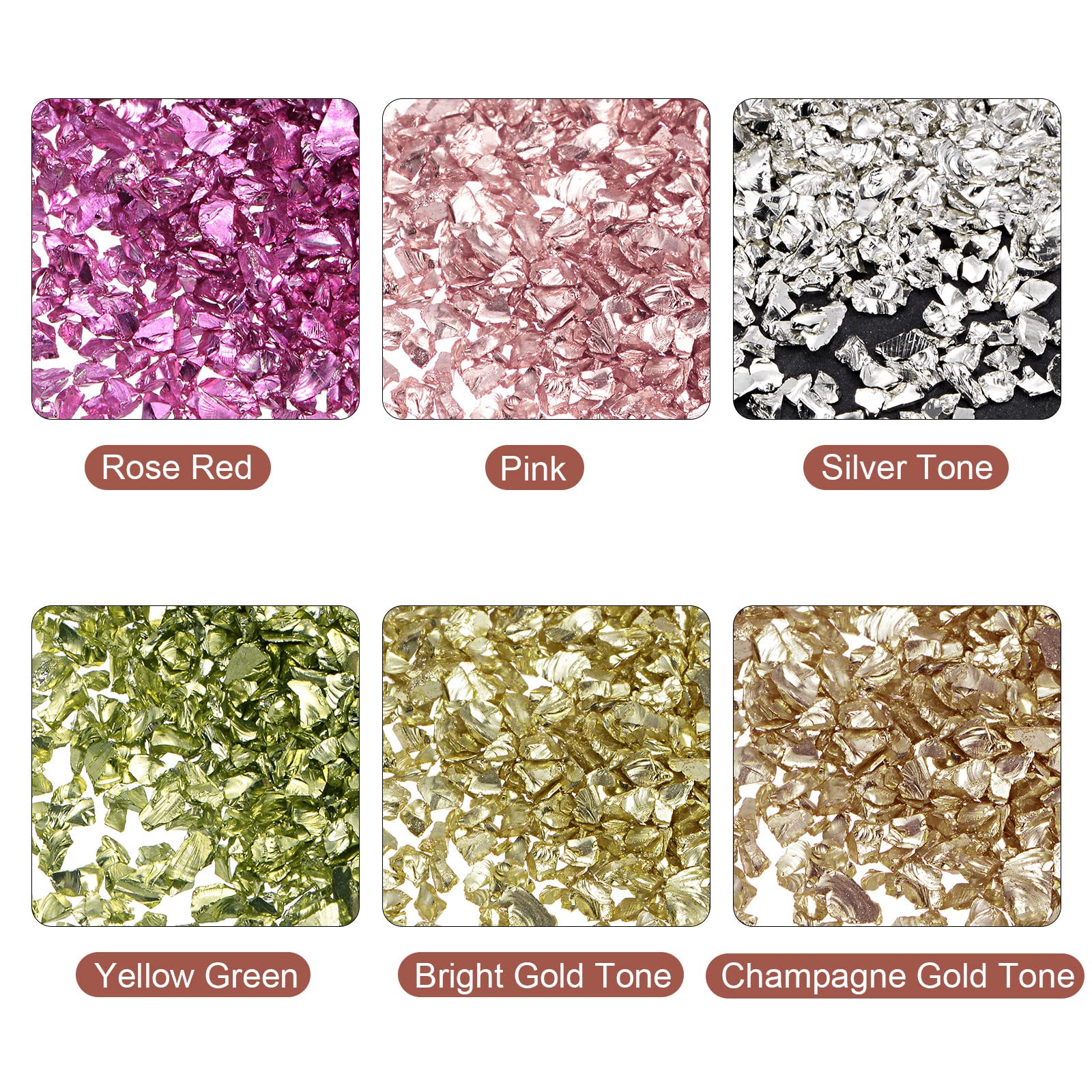 Sourcing Map Paillettes Verre Concassé Métallique 1-4 Mm – 28 G Ton Or & Verts, Idéal Résine Époxy, Vases, Artisanat & Déco