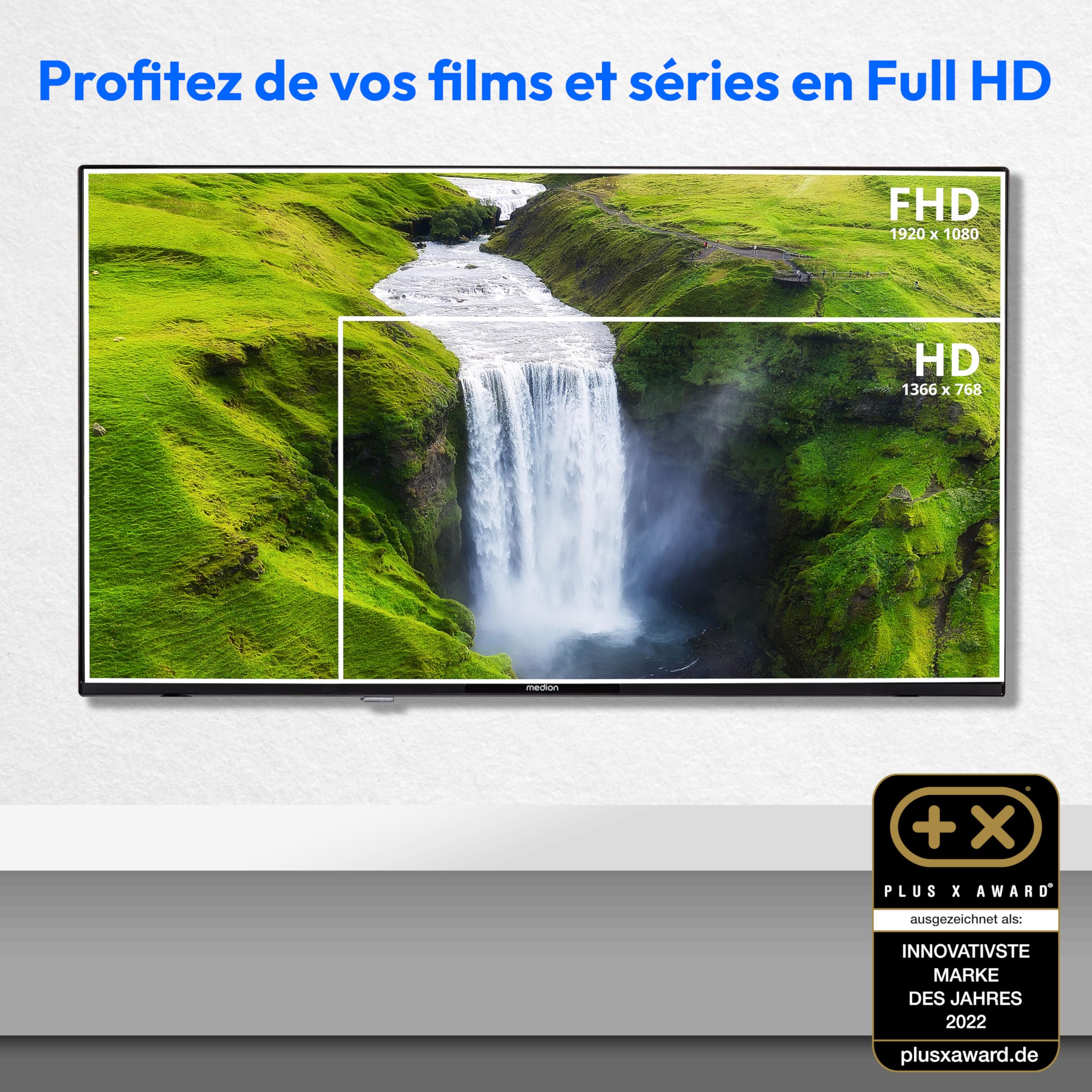 MEDION P13231 (MD 29241) Téléviseur Full HD 80 cm (32 Pouces) (Android TV, Smart TV, HDR, Netflix, Prime Video, PVR, Bluetooth)