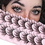 False Eyelashes Fluffy Faux Mink Lashes Wispy Fairy Cat Eye Lashes Spiky Strip Lashes Extension Natural Volume Fake Lashes Pack by GVEFETIEE 8 Pairs Black