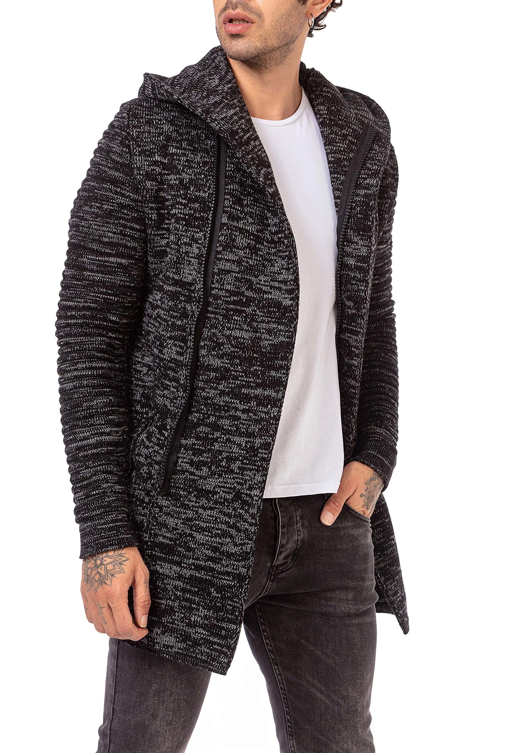 Redbridge Cardigan Herren Mantel Lange Strick-Jacke
