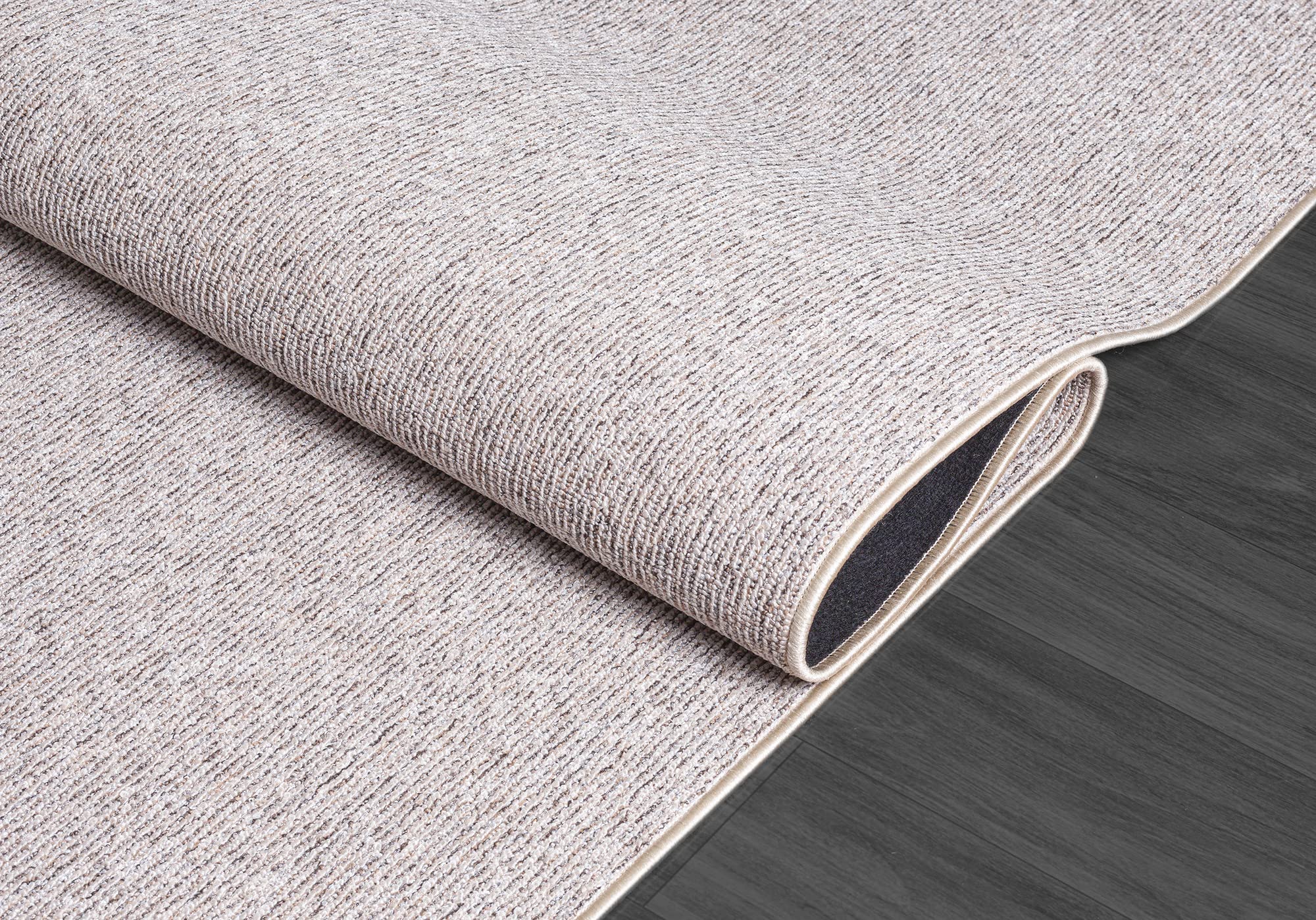 the carpet Natal Tappeto moderno tinta unita per soggiorno, tufting, robusto pelo corto con retro in feltro, morbido e facile da pulire, beige, 240 x 340 cm