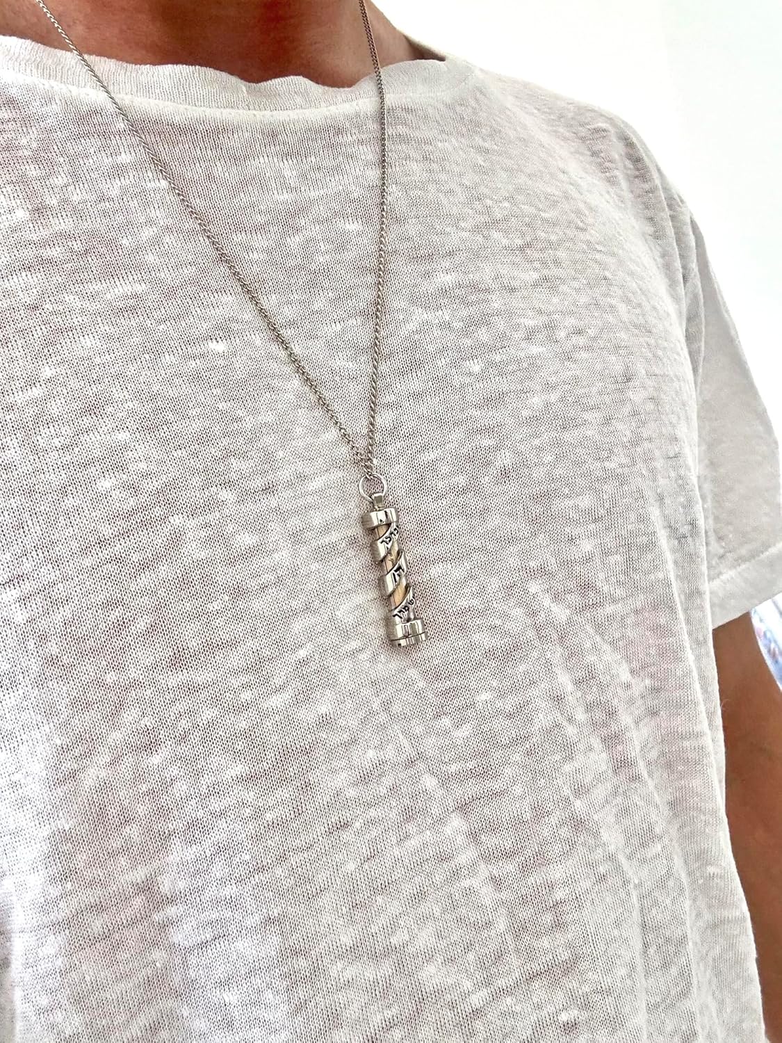 14K Gold Plated Made in Israel Mezuzah Pendent With Scroll Shema Israel Hashem Star Of David Necklace Jewelry Jewish Israel Blessing - Image 3