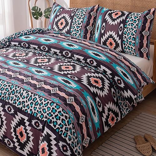 Miniatura 6 de NINENINE Juego de ropa de cama estilo bohemio con 1 edredón y 2 fundas de almohada