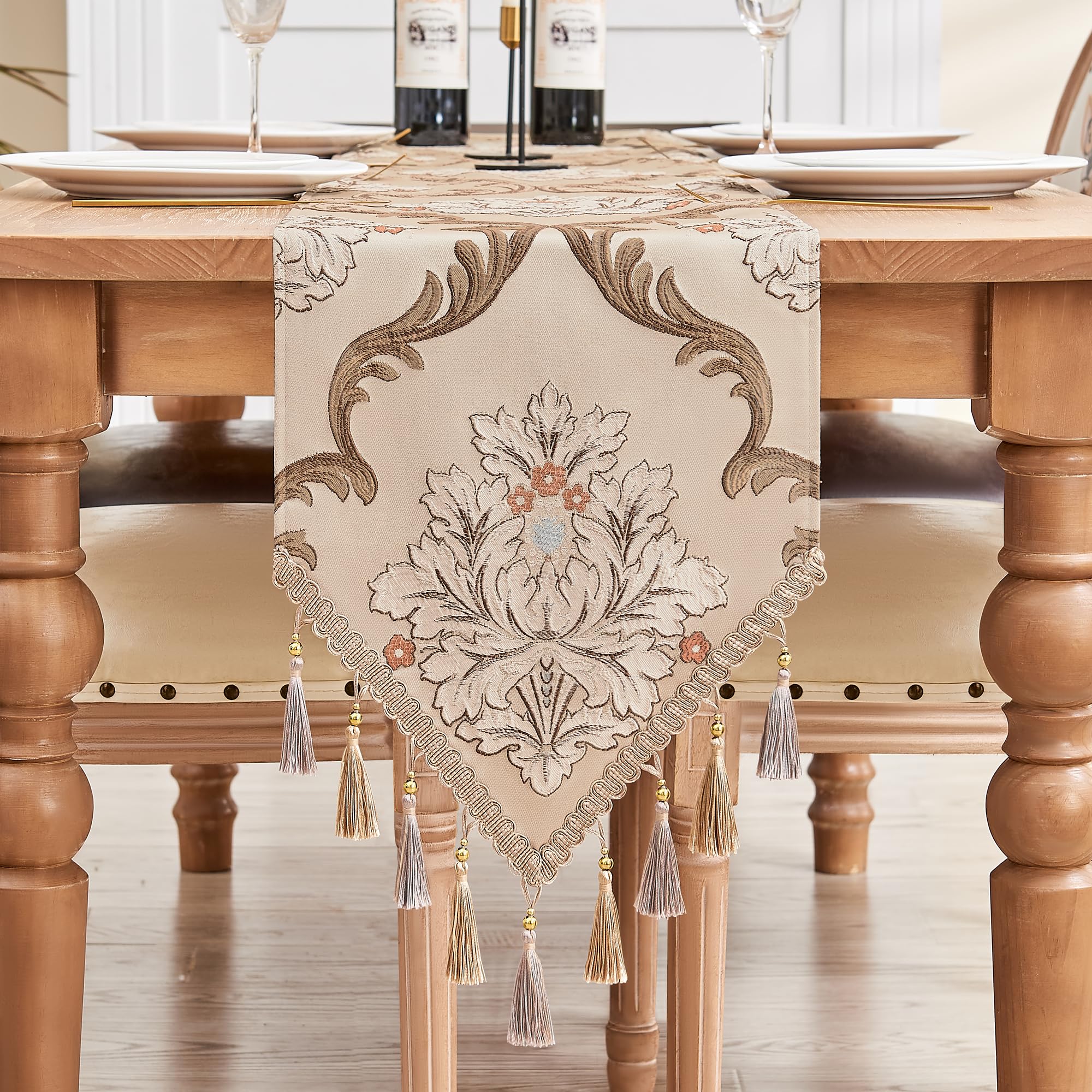 Floral Table Runner 72 Inches Long Vintage Flowers