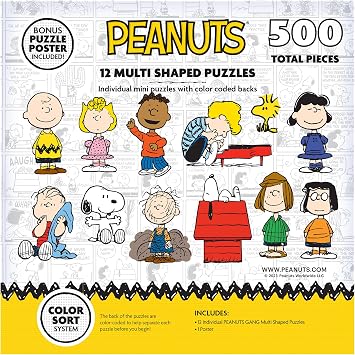 RoseArt Peanuts Mini-Shaped 500 Piece Jigsaw Puzzle