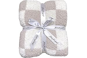 Beige Cream Cashmere Check Blanket